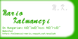 mario kalmanczi business card